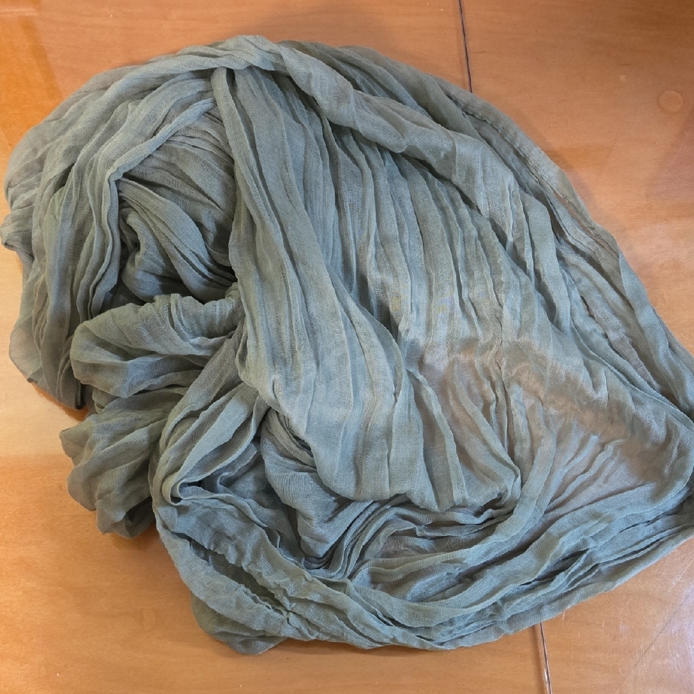 Socomi Sage Green Cheesecloth Table Runner